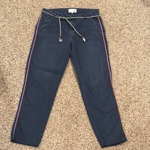 Sundry Navy Chino Pants with Red and Blue Stripes